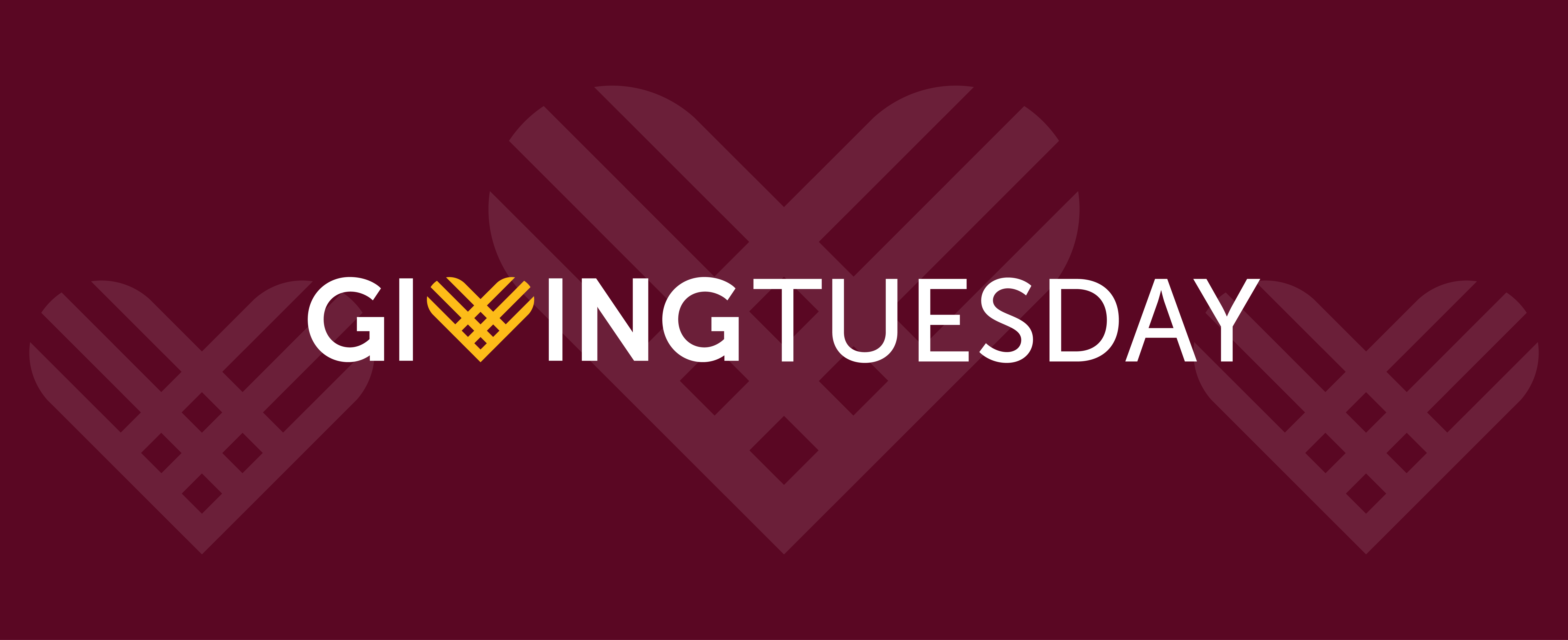 Giving Tuesday logo on maroon background